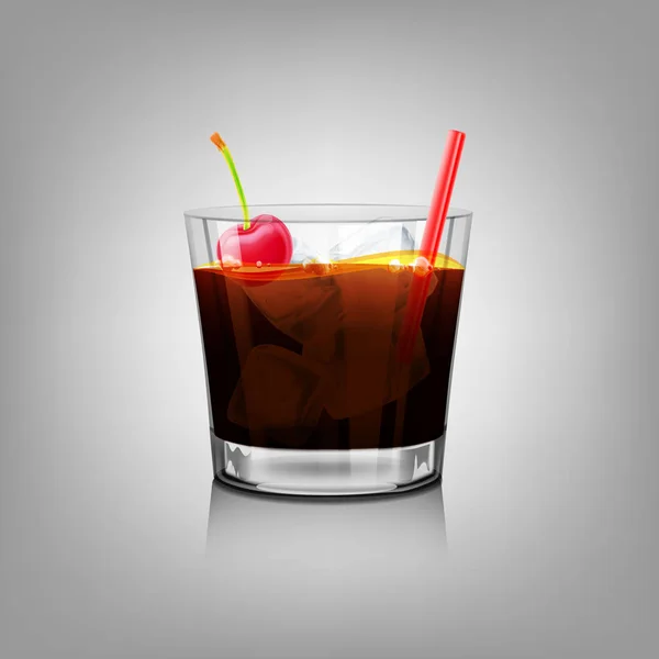 Zwarte Russische alcoholische cocktail — Stockvector