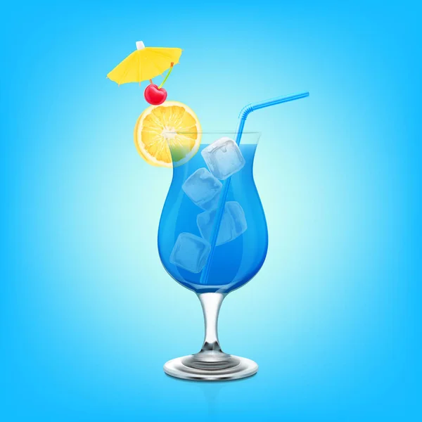 Cocktail aus blauer Lagune — Stockvektor