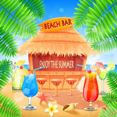 beach bar on coast clipart