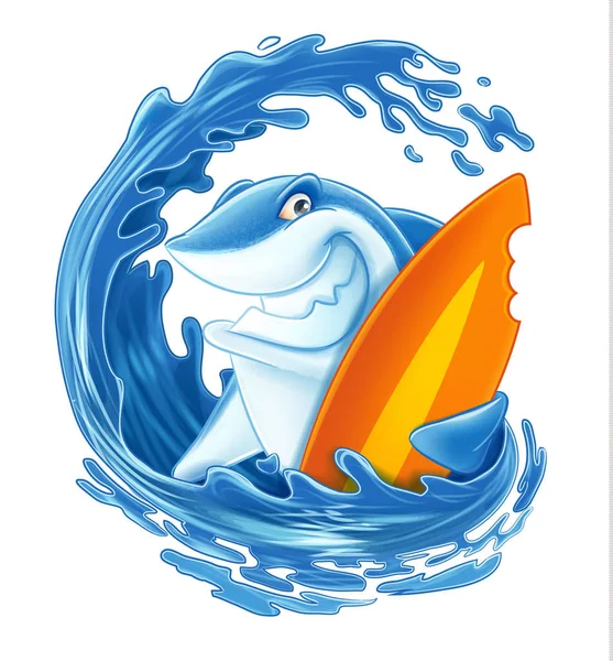 Letní dovolená banner s žralok — Stockový vektor