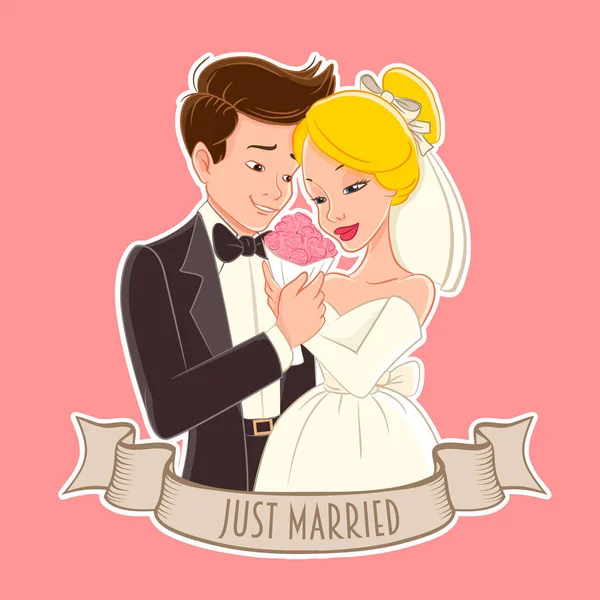 Šťastný Svatební pár — Stockový vektor