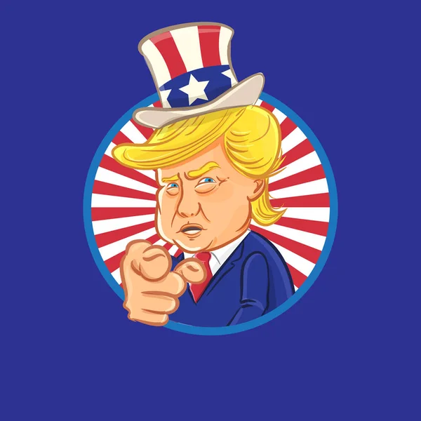 Retrato de carácter de Donald Trump — Vector de stock