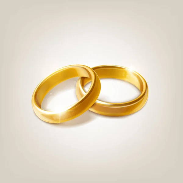 Dois anéis de casamento —  Vetores de Stock
