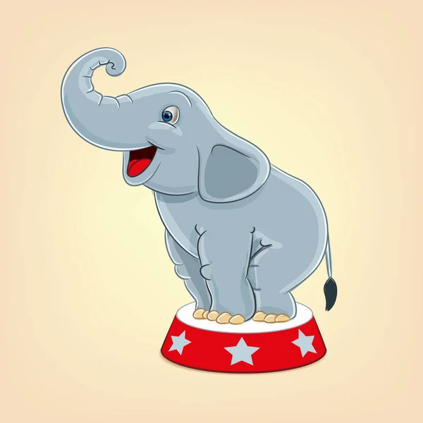Sirk bebek fil ayakta durmak — Stok Vektör