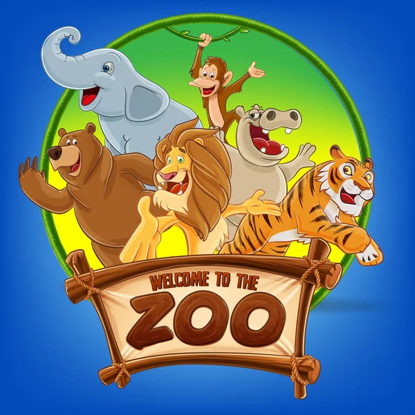 Zaproszenie zoo z afrykańskich zwierząt — Wektor stockowy