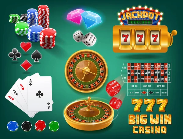 Pôster de jogo casino — Vetor de Stock