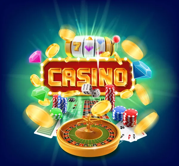 Casino renkli afiş — Stok Vektör