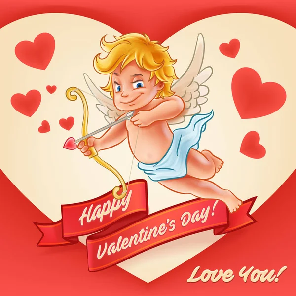 Boldog Valentin-napi üdvözlőlapot — Stock Vector