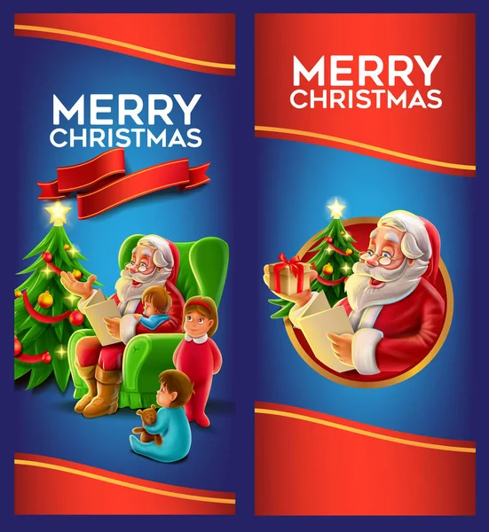 Feliz Navidad Banners — Archivo Imágenes Vectoriales