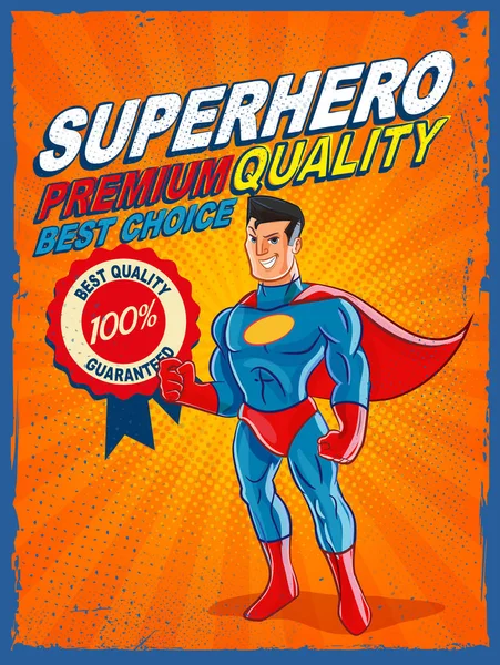 Banner de qualidade premium com herói —  Vetores de Stock