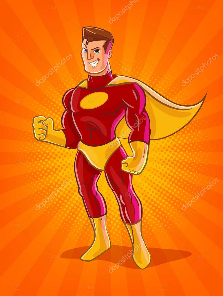 Superhero vintage banner, vector design