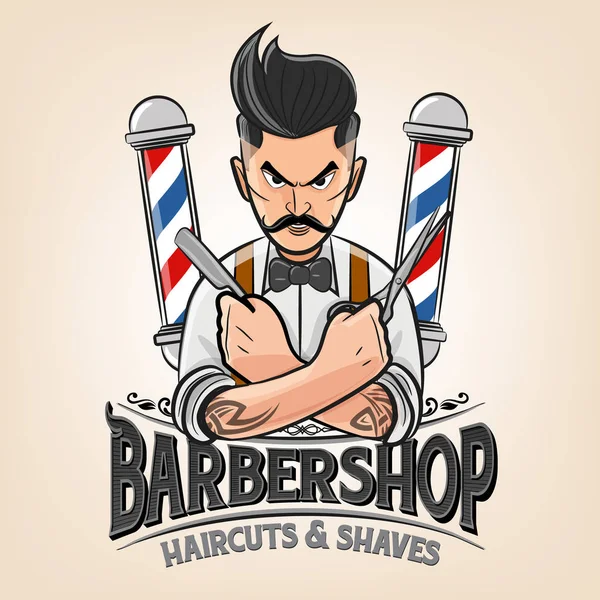 Banner de barbearia —  Vetores de Stock