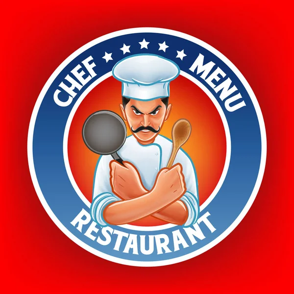Projeto do logotipo do chef — Vetor de Stock