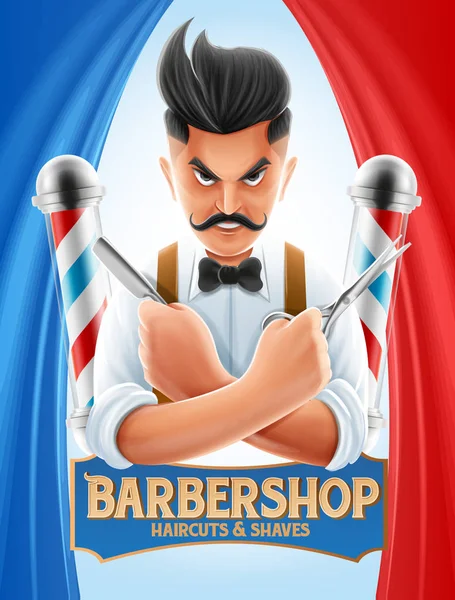 Banner de barbearia — Vetor de Stock