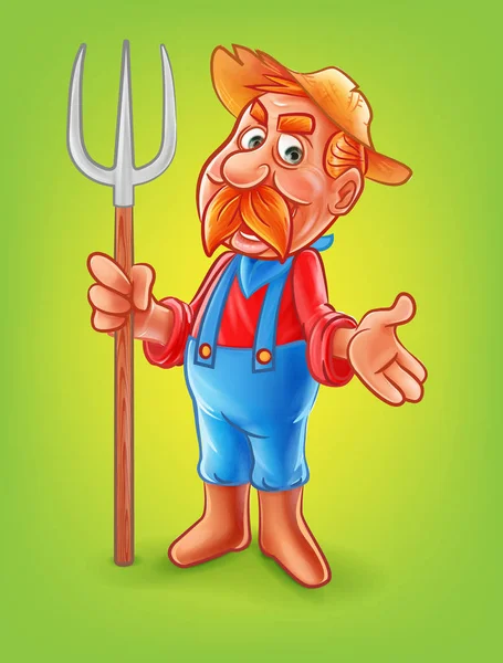 Mascotte Agriculteur Pour Agriculture — Image vectorielle