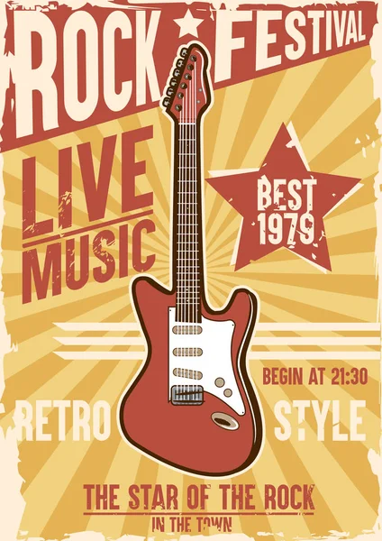 Plantilla Diseño Festival Rock — Vector de stock