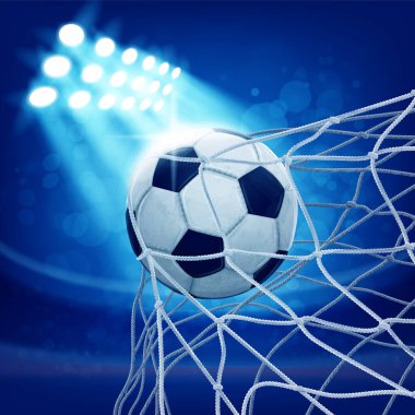 Kapı Ağı Simgesindeki Futbol Topu. Gölge Yansıma Tasarımı