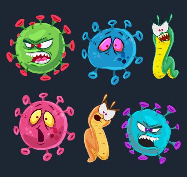 Beta coronavirus çizgi film karakteri tasarımı