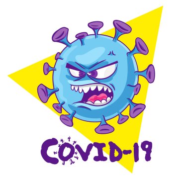Beta coronavirus çizgi film karakteri tasarımı