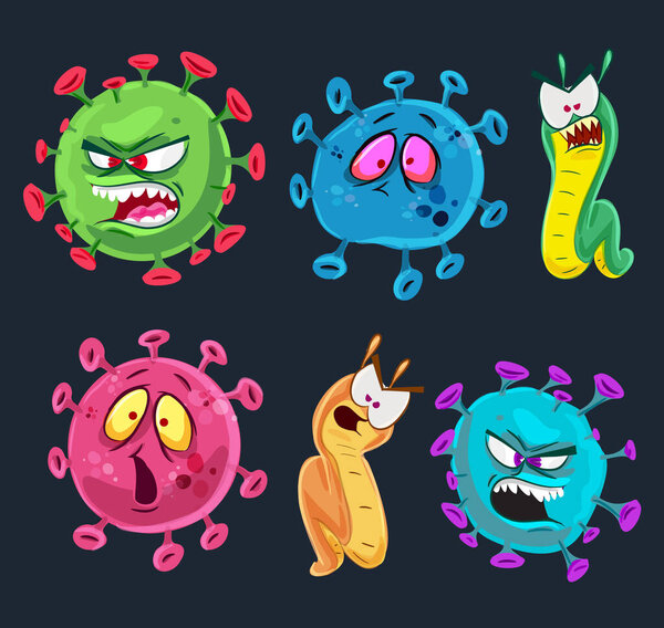 Beta coronavirus cartoon character design