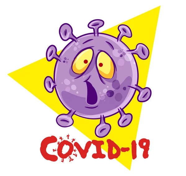 Béta Coronavirus Rajzfilm Karakter Tervezés — Stock Vector
