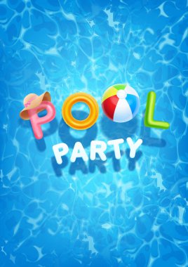 Pool party summer poster clipart