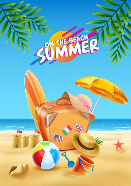 Festa Verão Praia — Vetor de Stock
