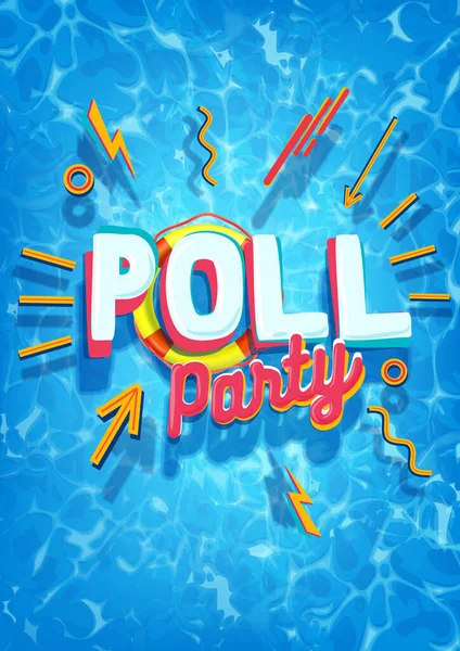 Pool Party Zomer Poster — Stockvector