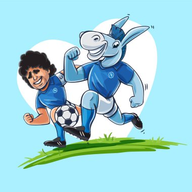 Diego Maradona atlarla futbol oynuyor