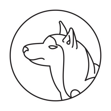 Köpek baş siberian dış yapraklar bir lineer tarzda