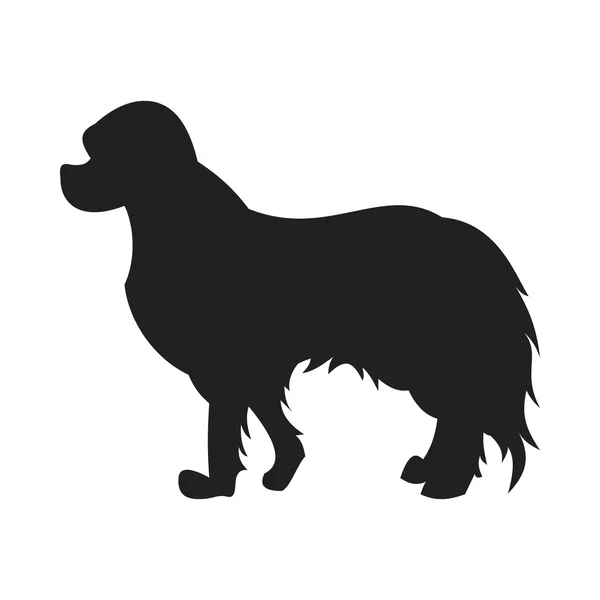 Spaniel Vector Black Silhouette — Stockový vektor