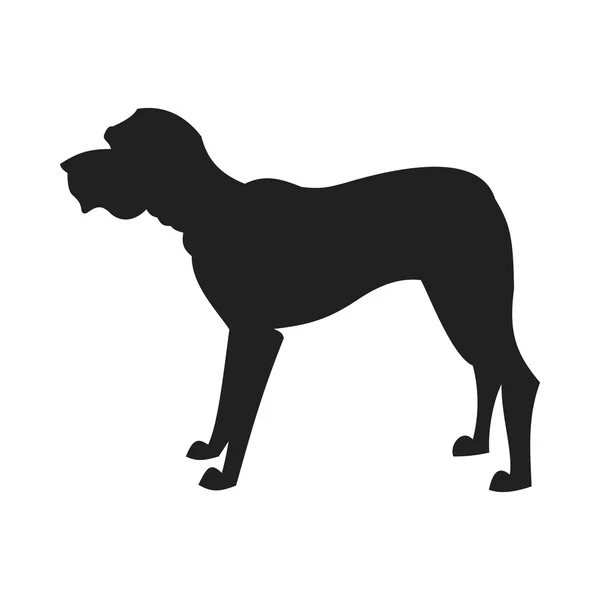 Mastiff Vector Black Silhouette — Stock Vector