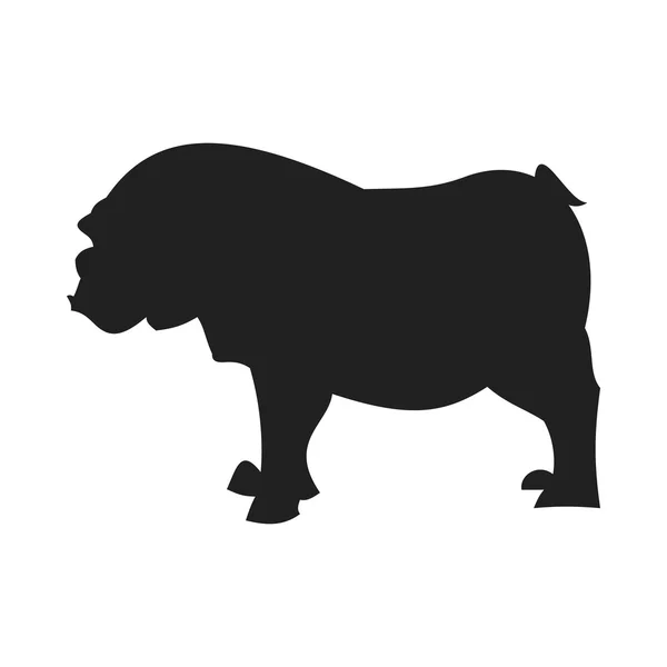 Bulldog czarna sylwetka — Wektor stockowy