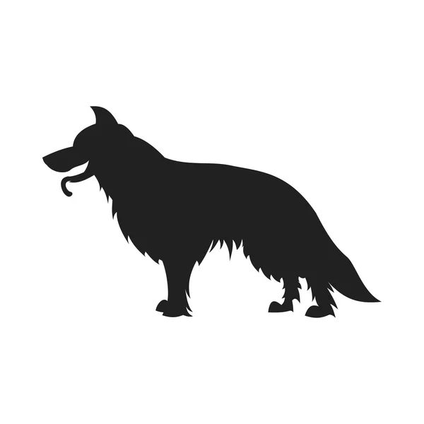 German shepherd black silhouette — Stock Vector