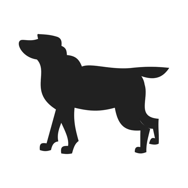 Labrador retriever silhouette noire — Image vectorielle