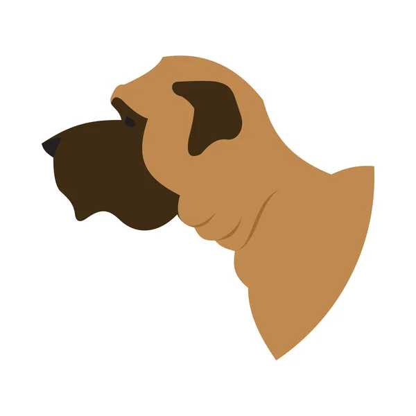 Cabeza de perro mastín inglés — Vector de stock