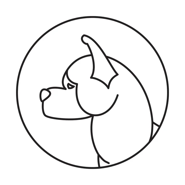 Lineares Emblem mit Hund — Stockvektor