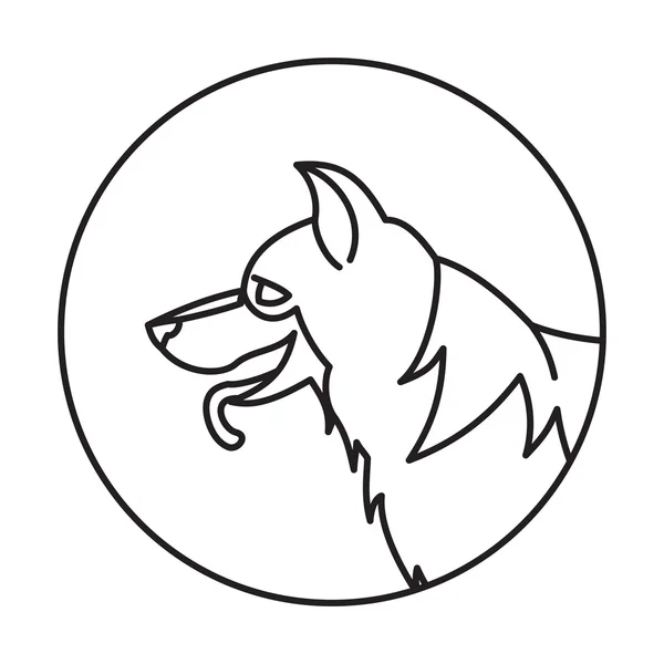 Tête de chien de race berger allemand — Image vectorielle