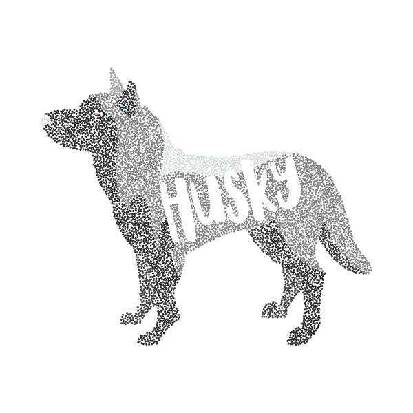 Yuvarlak parçacıkları Sibirya husky köpek doğurmak şeklinde