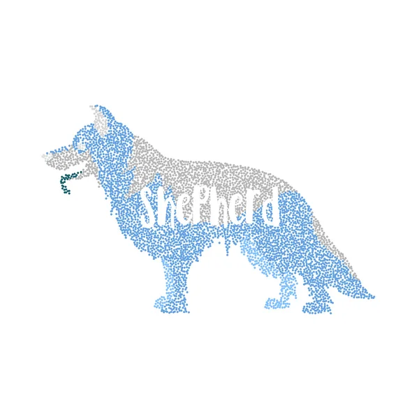 Yuvarlak parçacıkları Alman çoban köpek şeklinde