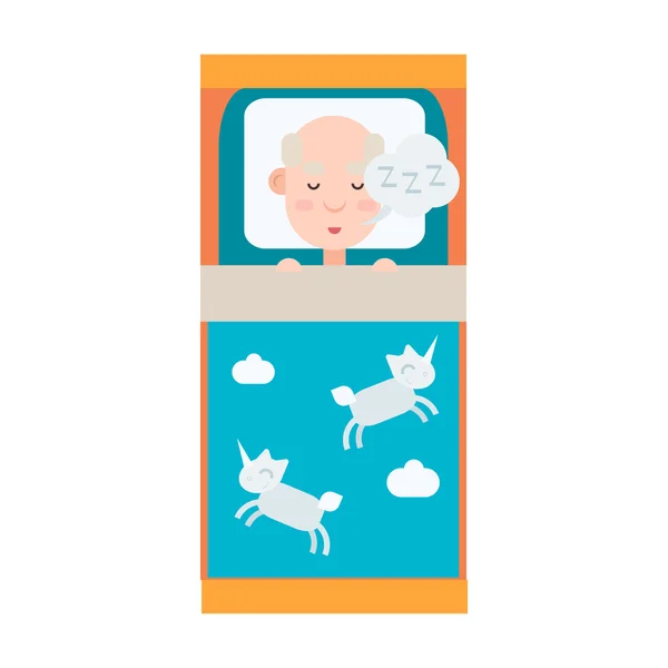 Yatakta uyuyan yaşlı adam