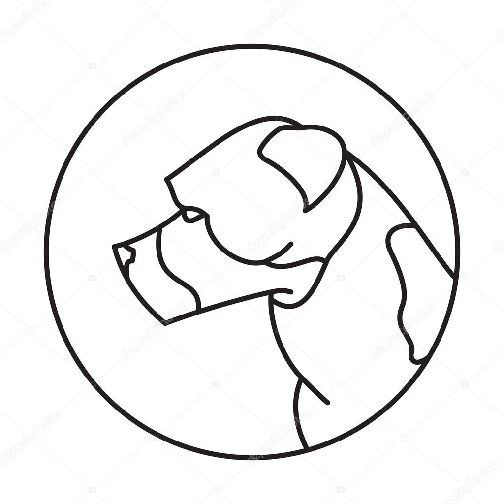 Linea testa cane american staffordshire terrier Animale domestico amichevole pedigree Illustrazione di vettore — Vettoriali di wonderstasy