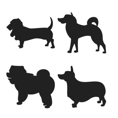 köpek siluet kümesi