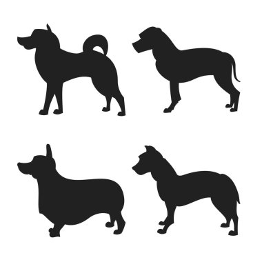 köpek siluet kümesi