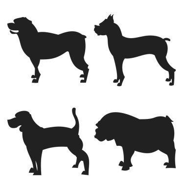 köpek siluet kümesi
