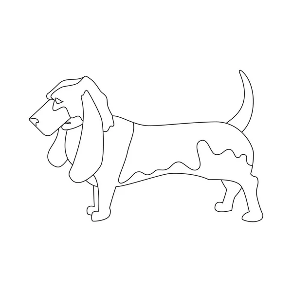 Basset hound estilo linear — Vetor de Stock