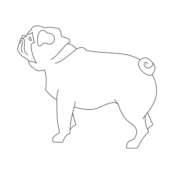 Línea de Pug hound — Vector de stock