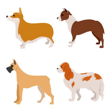 Safkan köpekler düz tasarım topluluğu