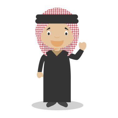 Karakter üzerinden vektör çizim geleneksel şekilde giyinmiş. Çocuklar dünya koleksiyon.