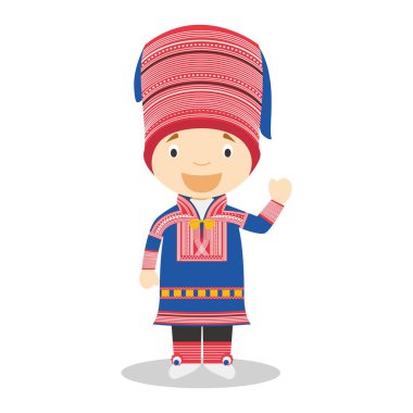 Character from Lapland dressed in the traditional way Vector Illustration. Kids of the World Collection. clipart
